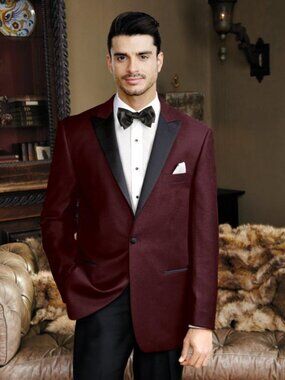 Men's Merlot Velvet Tuxedo Jacket Traditional Fit